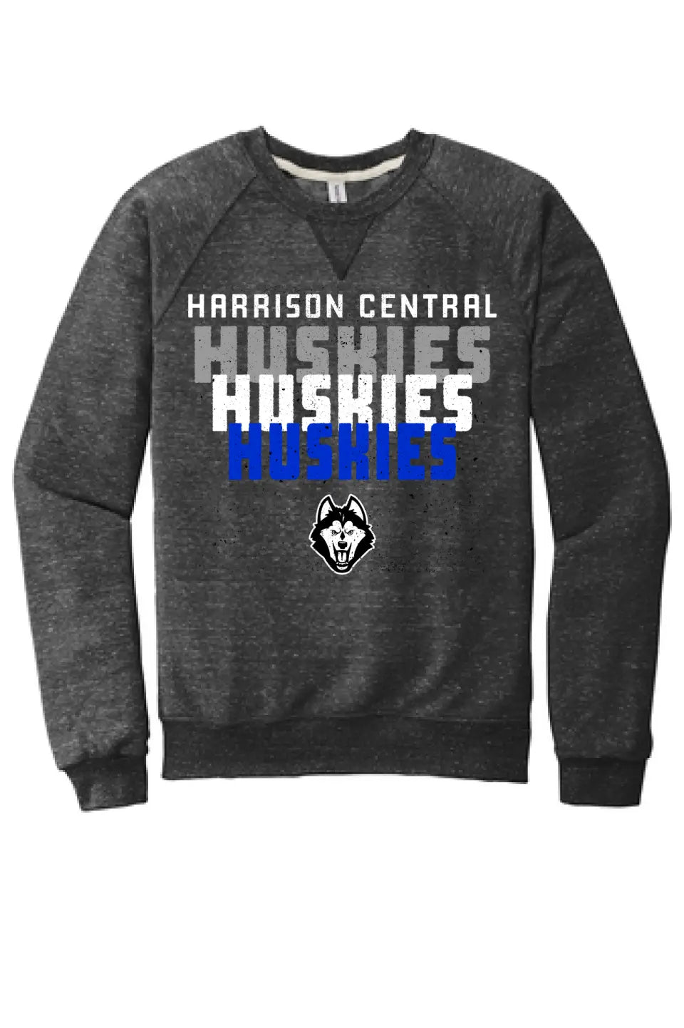 Huskies Huskies Huskies Jerzees Snow Heather French Terry Raglan Crew