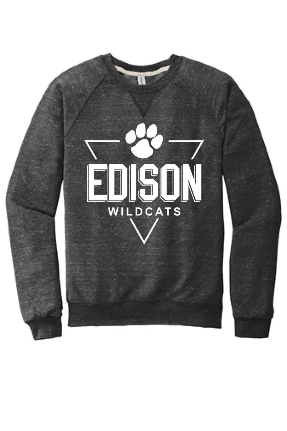 Edison Triangle Badge Jerzees Snow Heather French Terry Raglan Crew