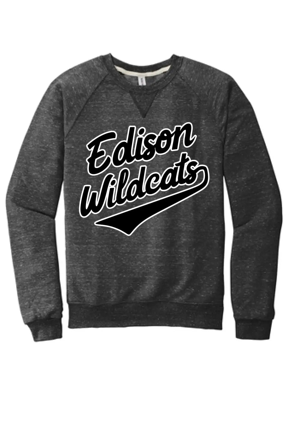 Edison Script Jerzees Snow Heather French Terry Raglan Crew