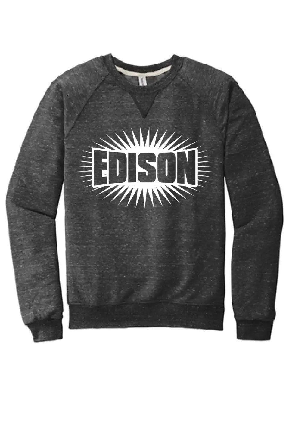 Edison Starburst Jerzees Snow Heather French Terry Raglan Crew