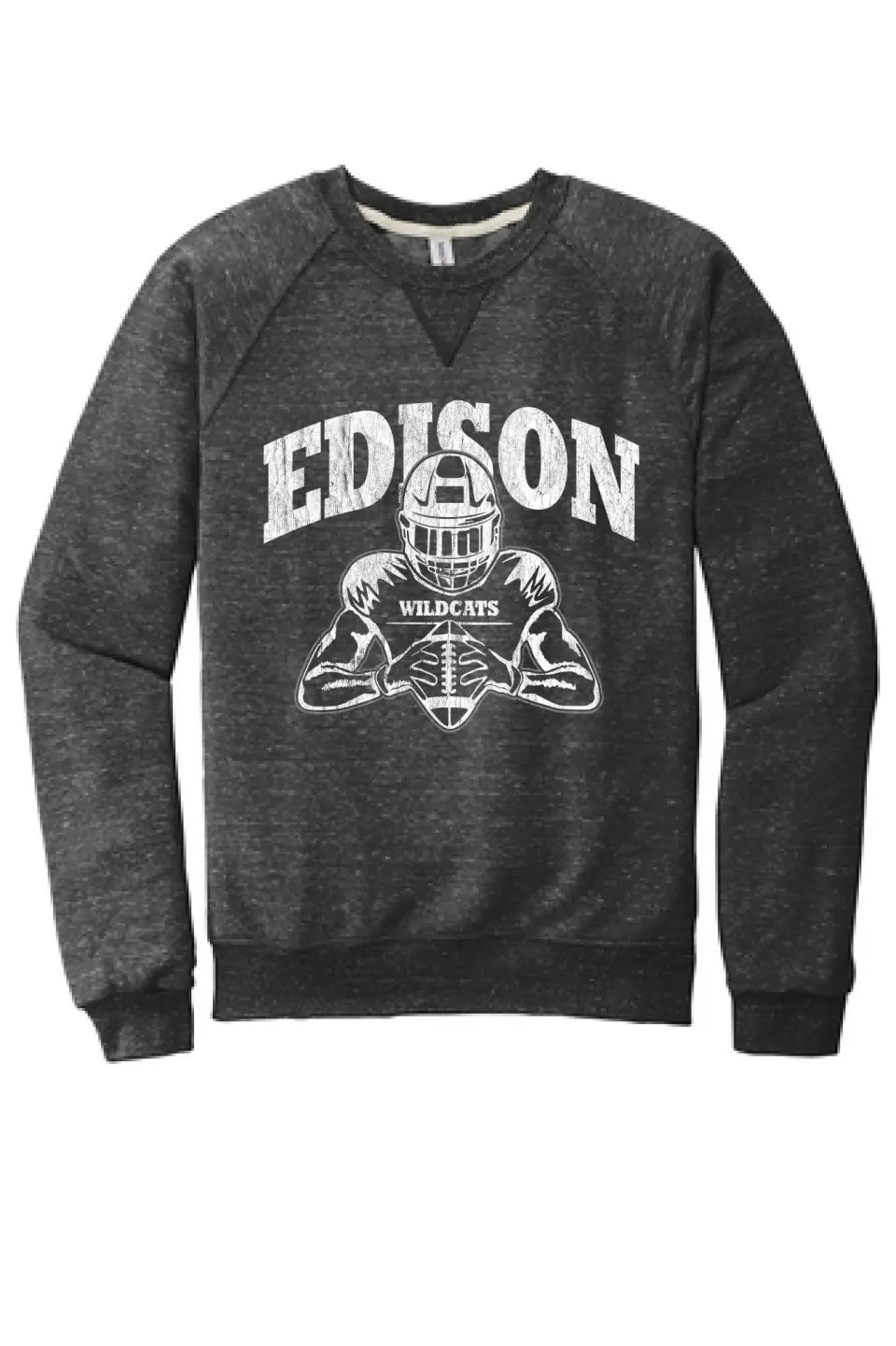 Edison Wildcats 2023-02 Jerzees Snow Heather French Terry Raglan Crew