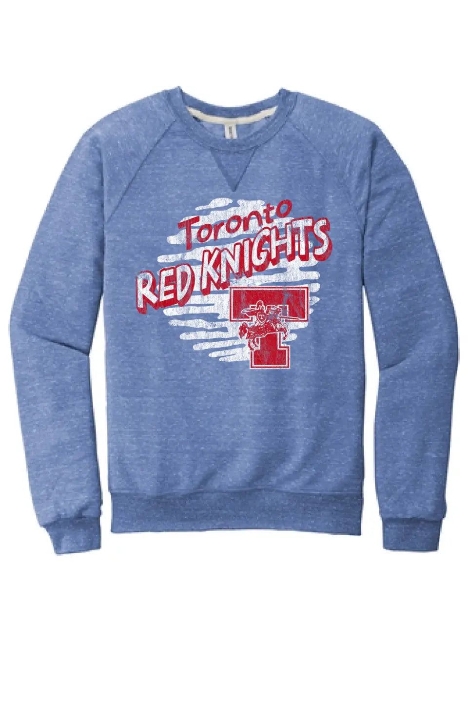 Toronto Distressed 2023-037 Jerzees Snow Heather French Terry Raglan Crew