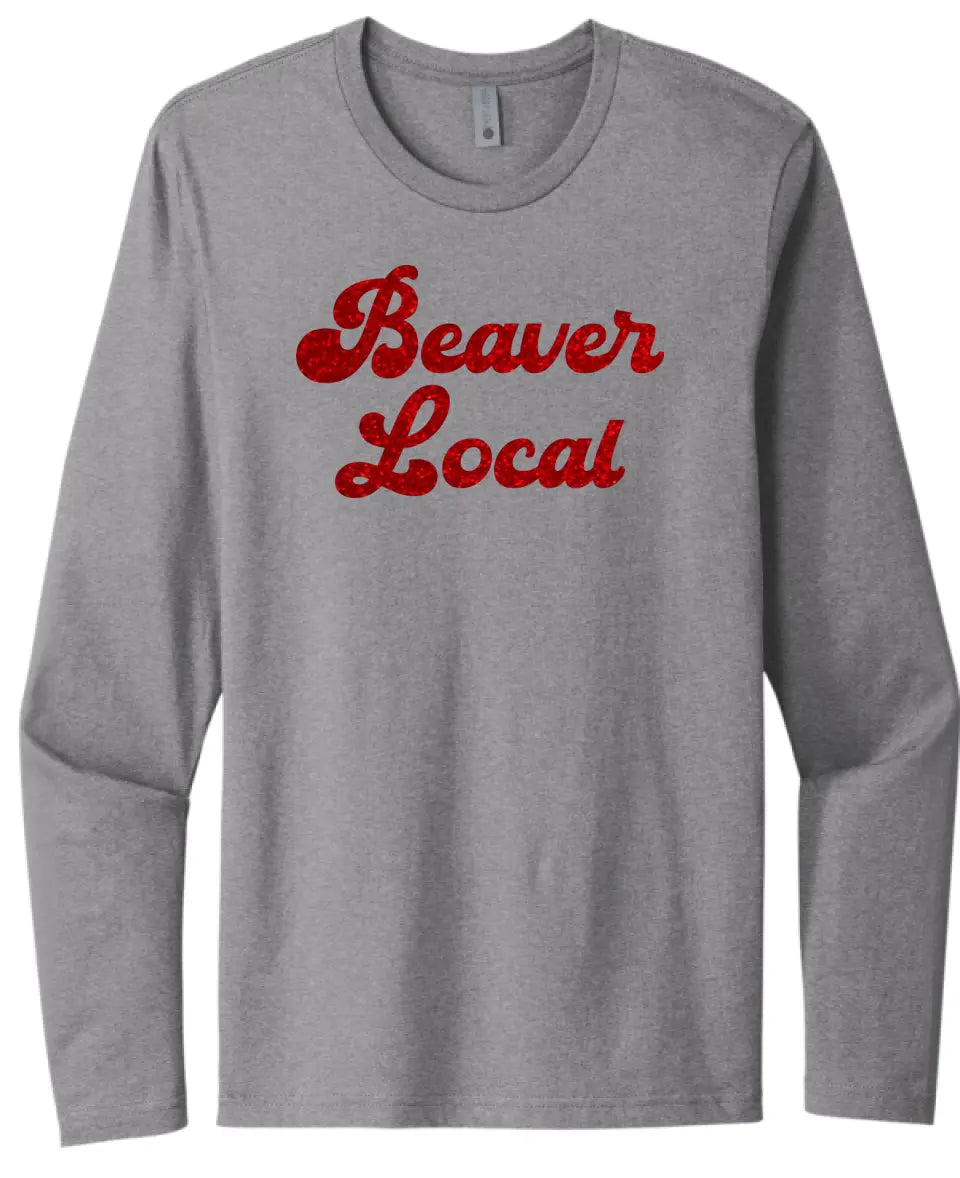 Beaver Local Glitter 01 Next Level Cotton Long Sleeve Tee