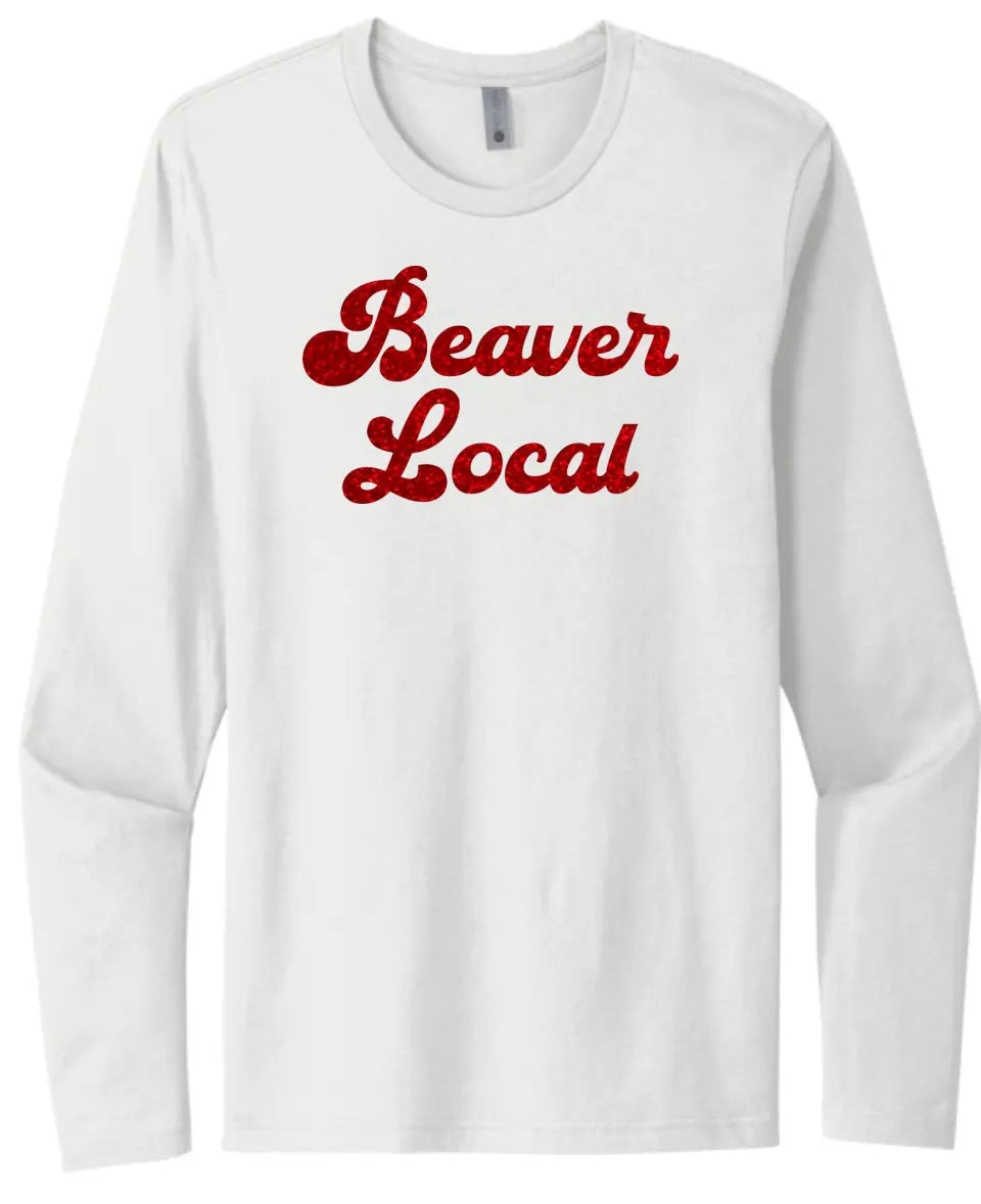 Beaver Local Glitter 01 Next Level Cotton Long Sleeve Tee