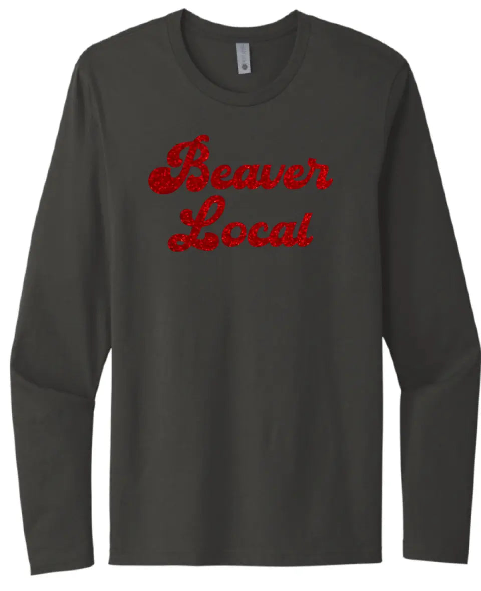 Beaver Local Glitter 01 Next Level Cotton Long Sleeve Tee