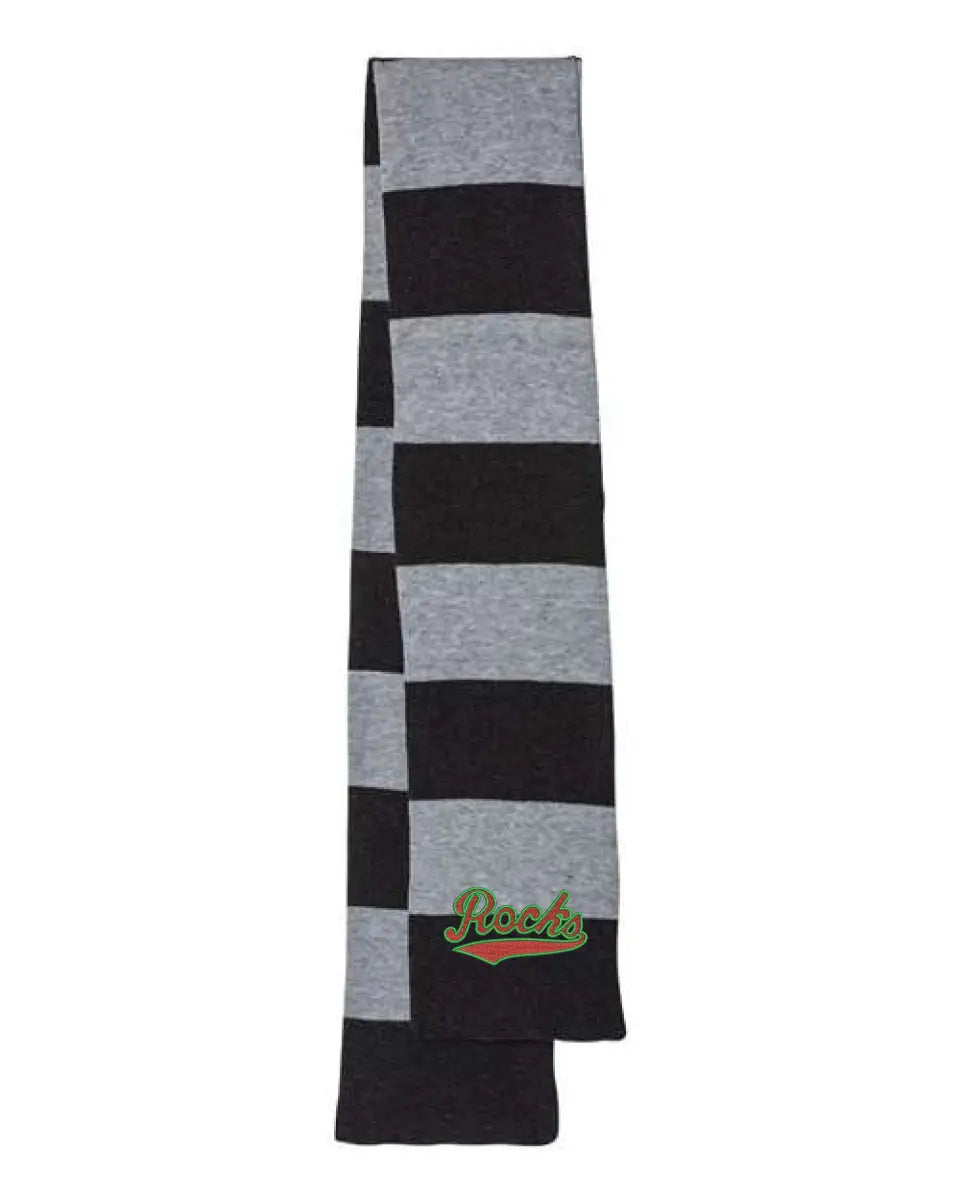 Barnesville Embroidery Rugby-Striped Knit Scarf