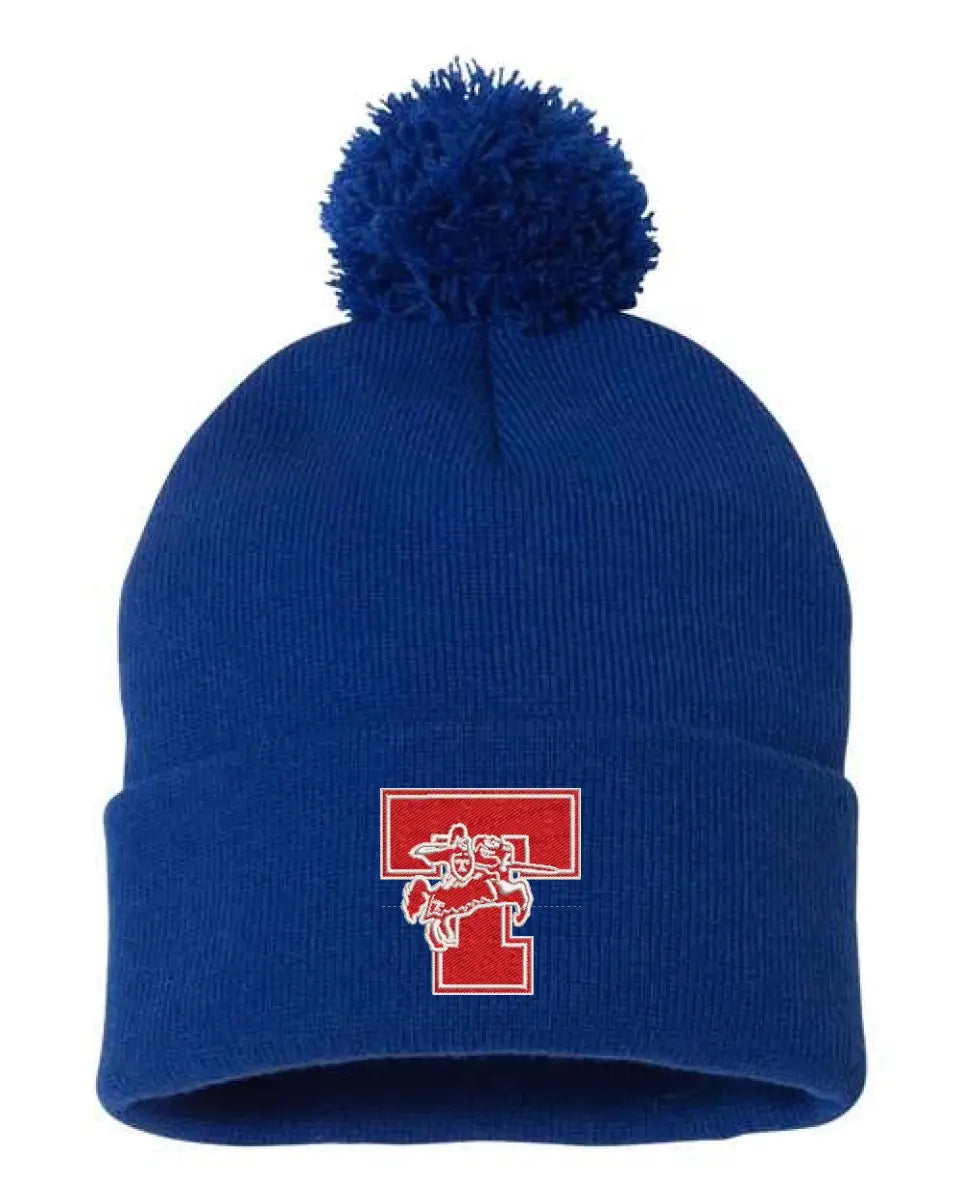 Toronto Embroidery Pom-Pom Cuffed Beanie