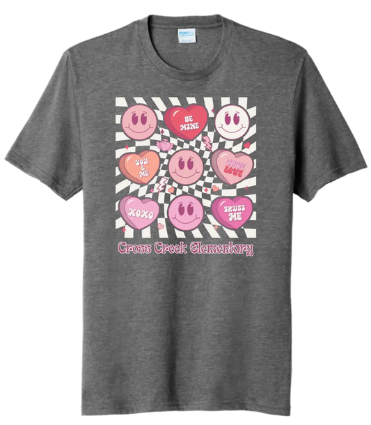 Cross Creek Elem Hearts Tri-Blend Tee