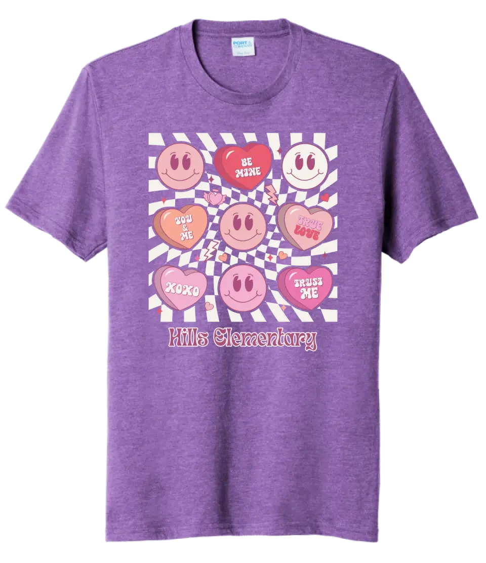 Hills Elem Hearts Tri-Blend Tee