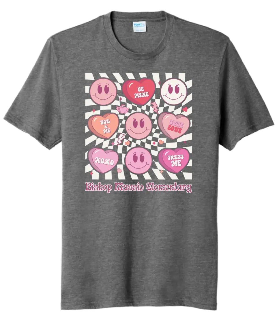 Bishop Mussio Elem Hearts Tri-Blend Tee