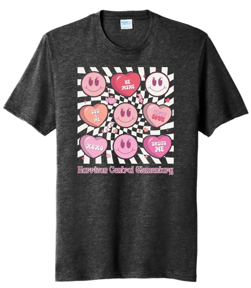 Harrison Central Elem Hearts Tri-Blend Tee