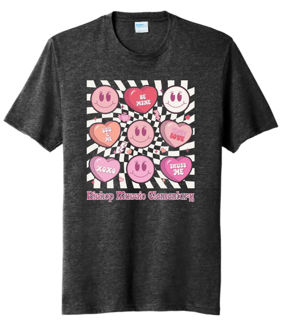 Bishop Mussio Elem Hearts Tri-Blend Tee