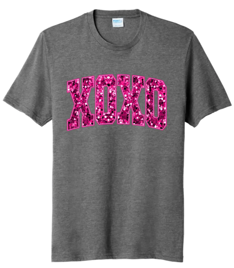XOXO Sequins Tri-Blend Tee