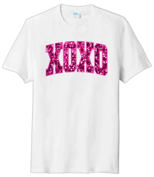 XOXO Sequins Tri-Blend Tee