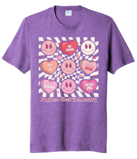 Hearts Custom Text Tri-Blend Tee