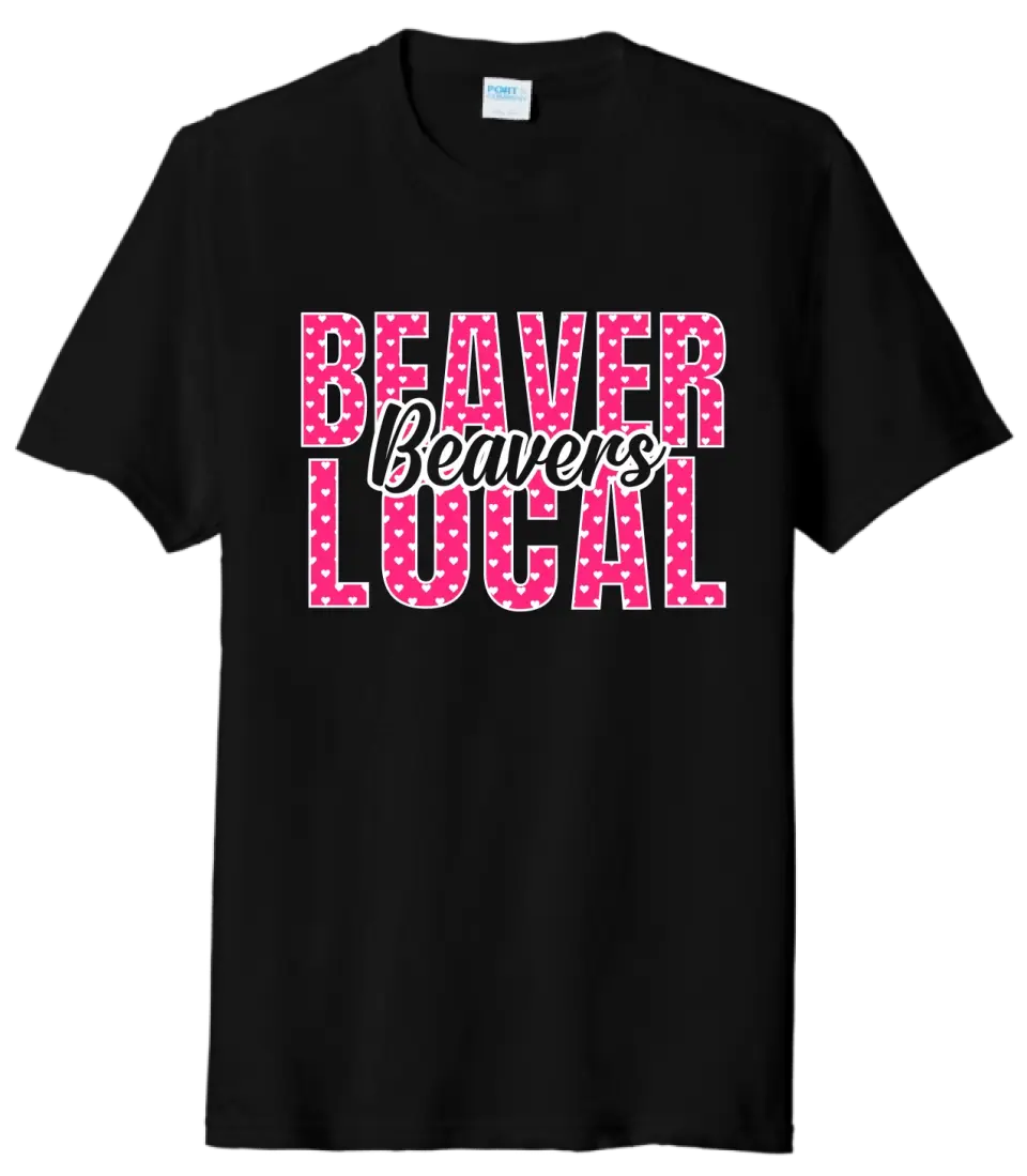 Beaver Local Beavers Hearts Tri-Blend Tee