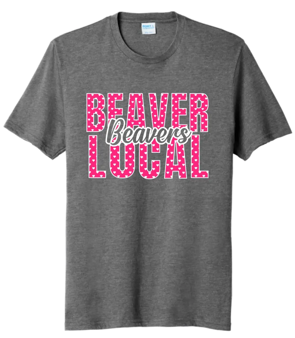 Beaver Local Beavers Hearts Tri-Blend Tee