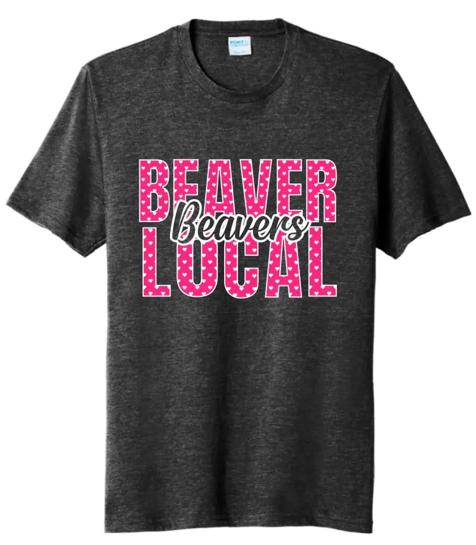 Beaver Local Beavers Hearts Tri-Blend Tee