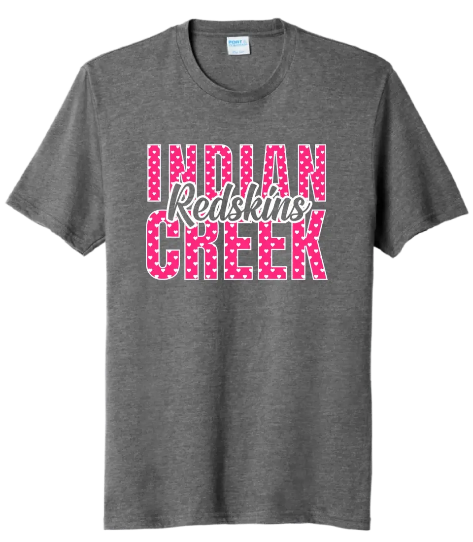 Indian Creek Redskins Hearts Tri-Blend Tee
