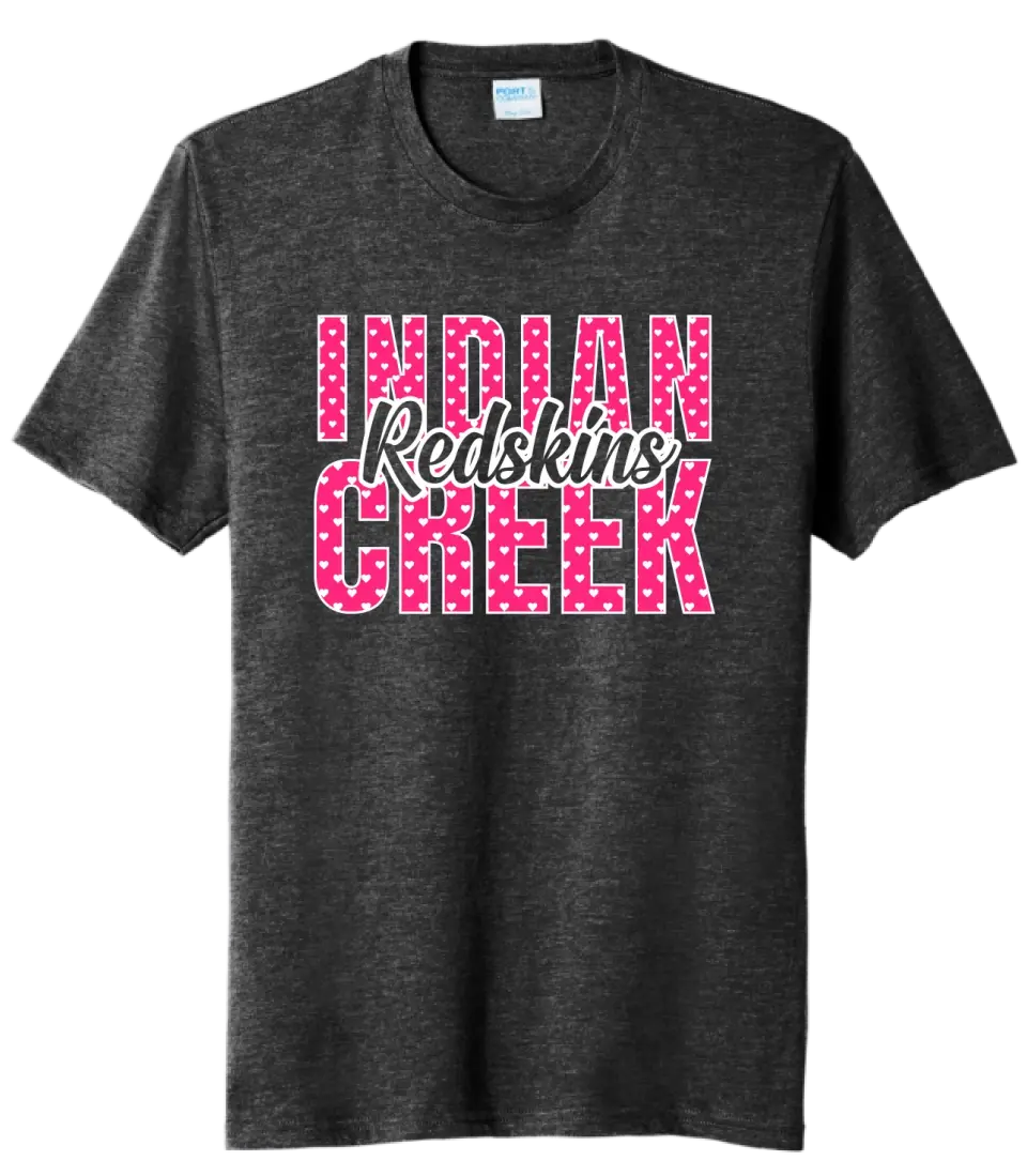 Indian Creek Redskins Hearts Tri-Blend Tee