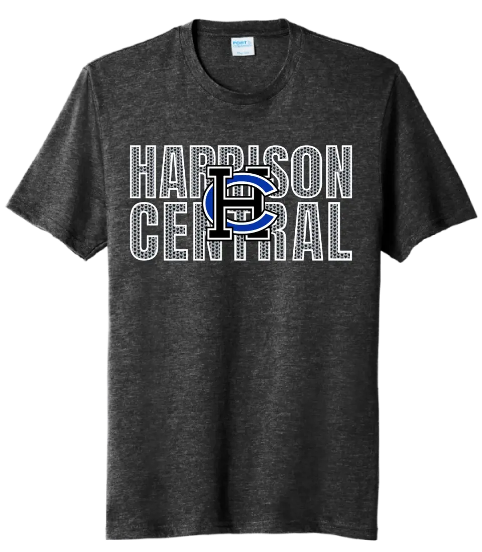 Harrison Central Valentine with Logo Tri-Blend Tee
