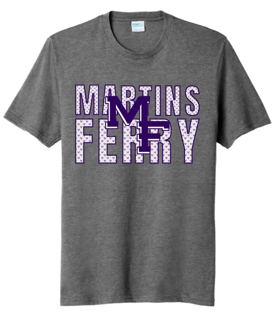 Martins Ferry Valentine with Logo Tri-Blend Tee