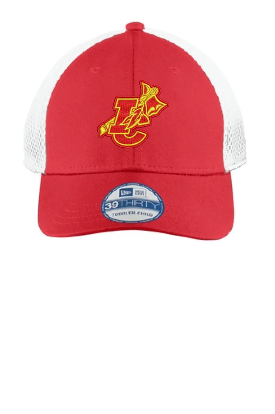 Indian Creek IC logo with Tomahawk Embroidery New Era- Youth Stretch Mesh Cap