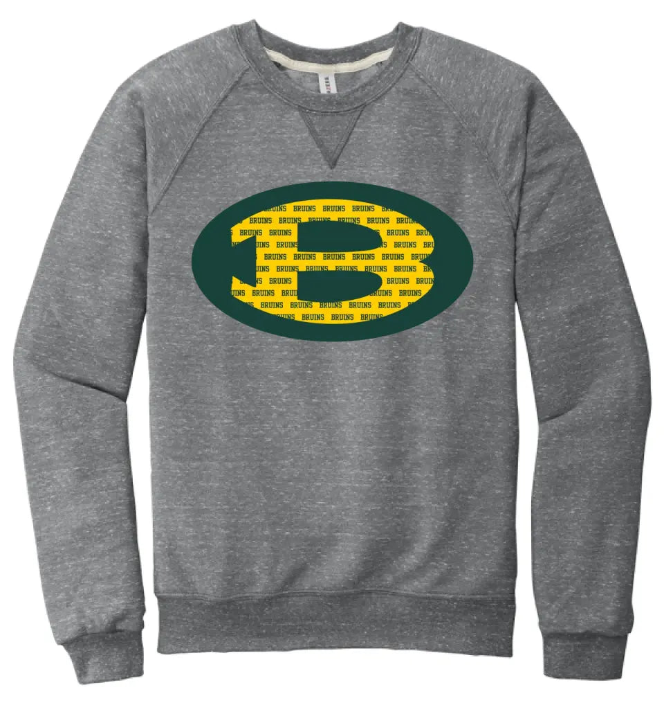 Brooke Bruins Filled Jerzees Snow Heather French Terry Raglan Crew