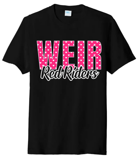 Weir Red Riders Hearts Tri-Blend Tee