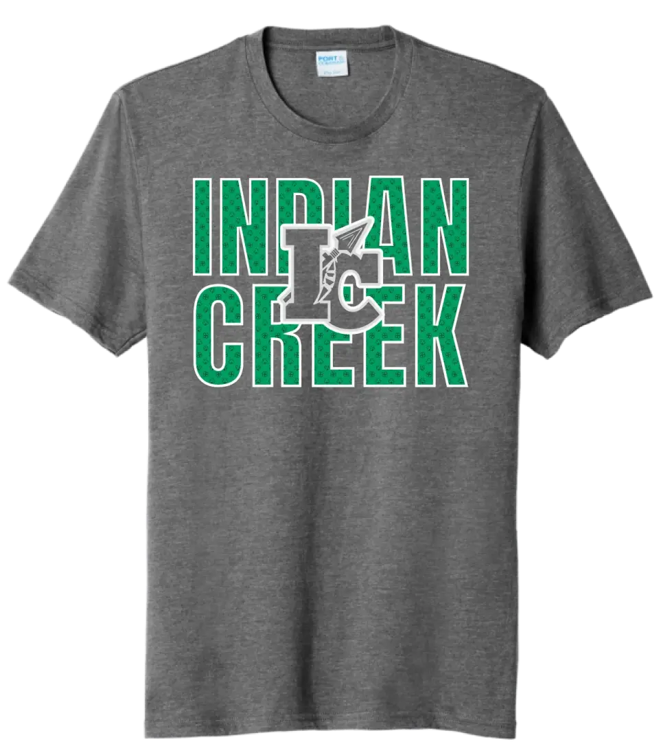 St. Patrick's Day School Logo- Indian Creek Tri-Blend Tee