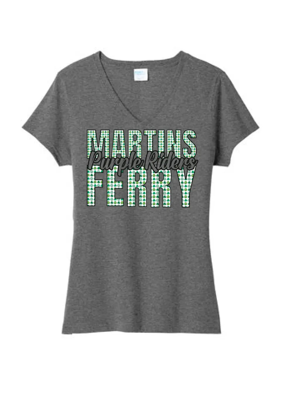St. Patrick's Day- Martins Ferry Ladies Tri-Blend V-Neck Tee
