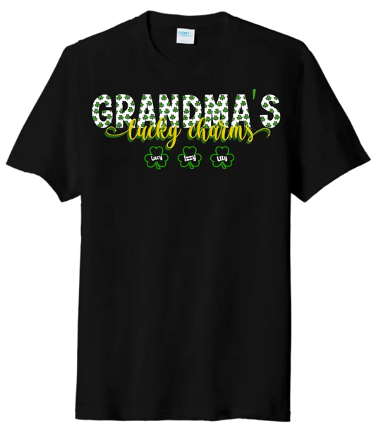 Grandma's Lucky Charms CUSTOM TEXT Tri-Blend Tee