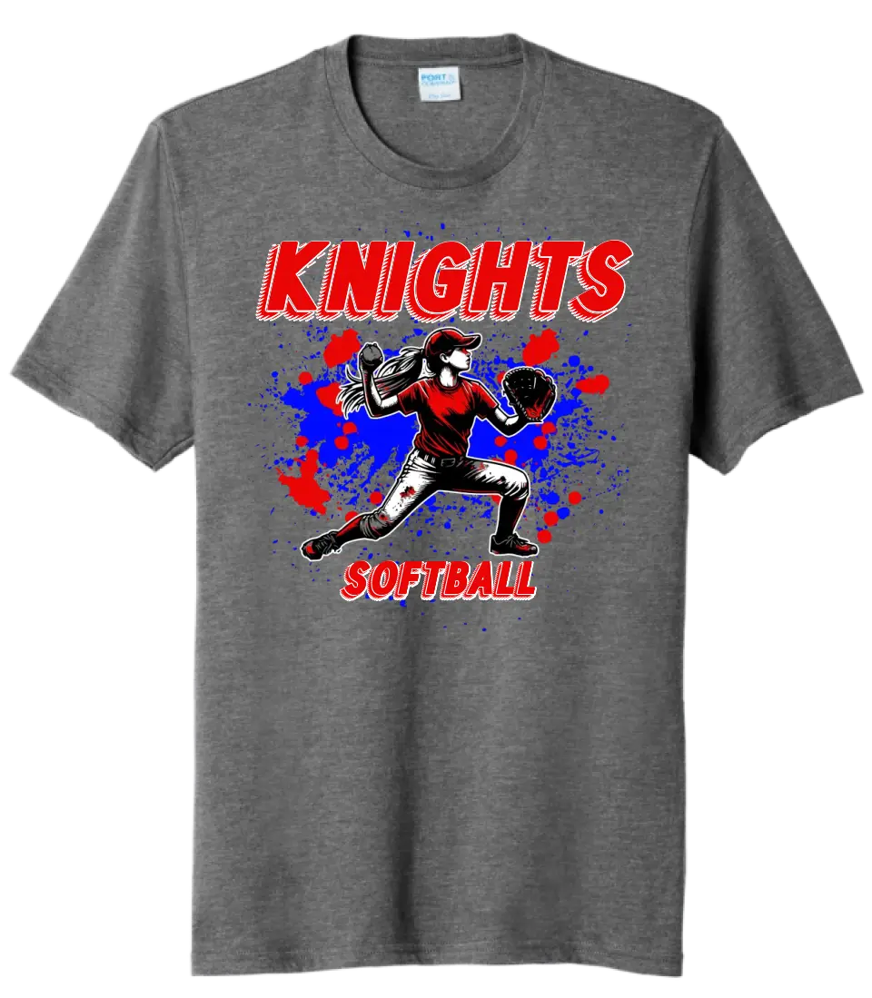 Softball Throw- Red, White, Blue CUSTOM TEXT Tri-Blend Tee