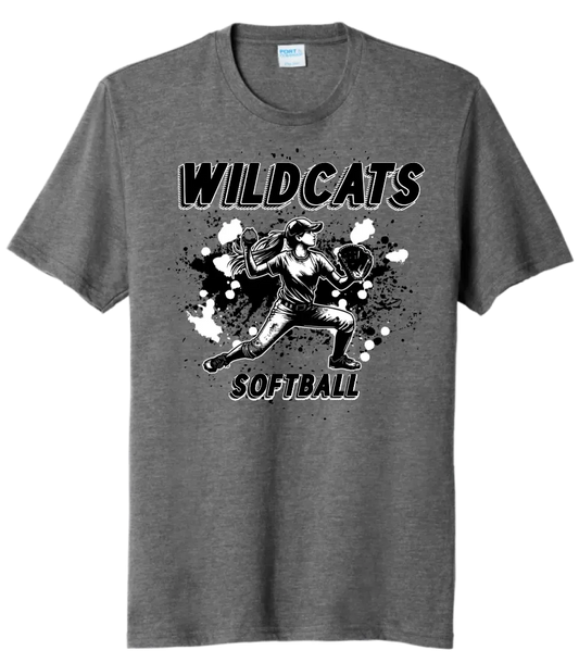 Softball Throw- Black and White CUSTOM TEXT Tri-Blend Tee