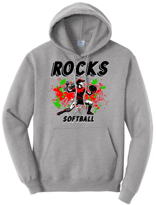 Softball Throw- Red and Green CUSTOM TEXT Core Fleece Crewneck Sweatshirt