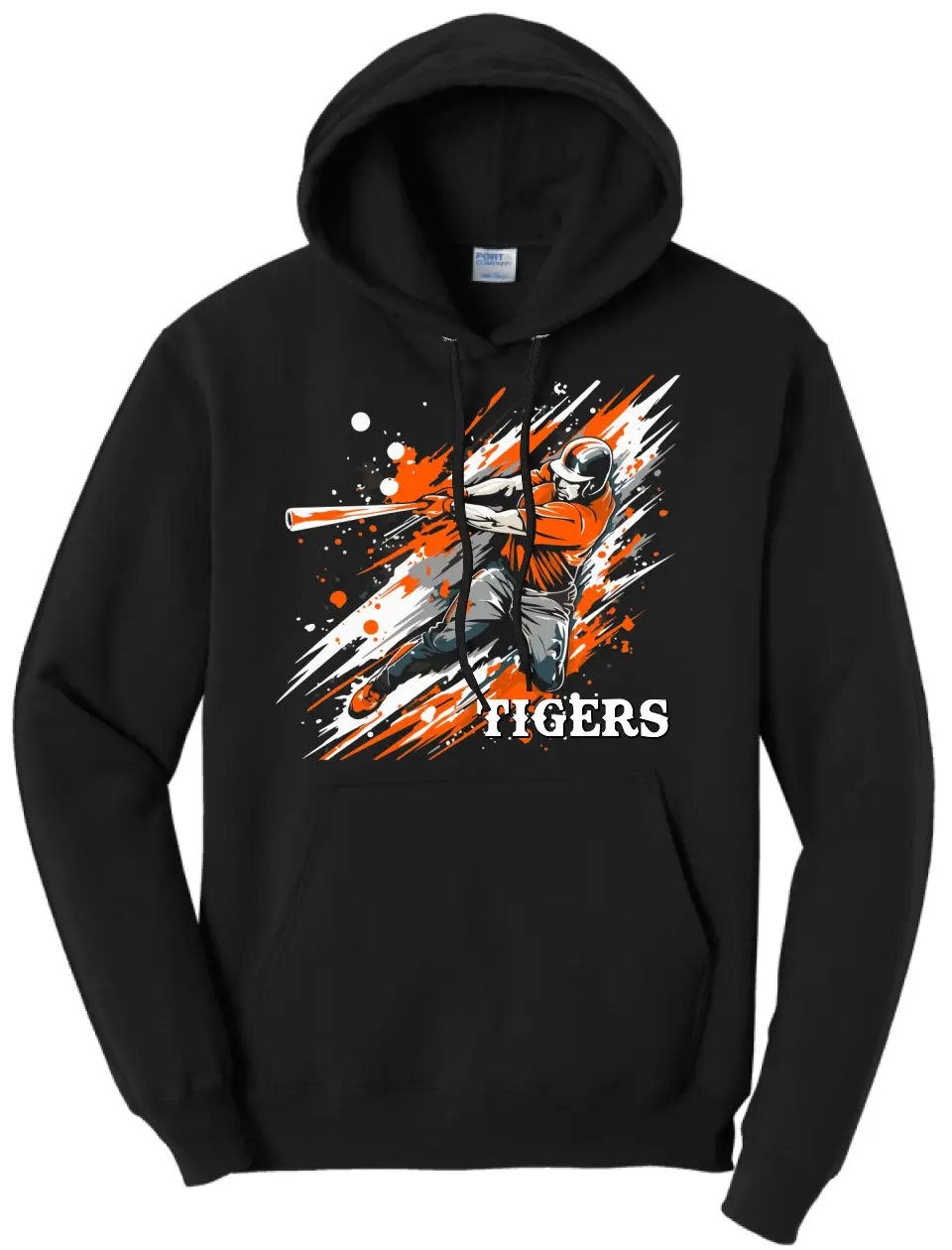 Baseball Slugger- Orange CUSTOM TEXT Core Fleece Crewneck Sweatshirt