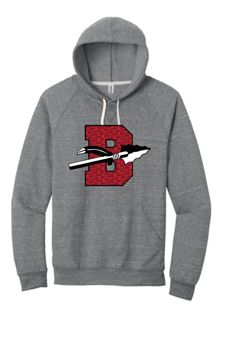 Bellaire B Filled Jerzees Snow Heather French Terry Raglan Hoodie