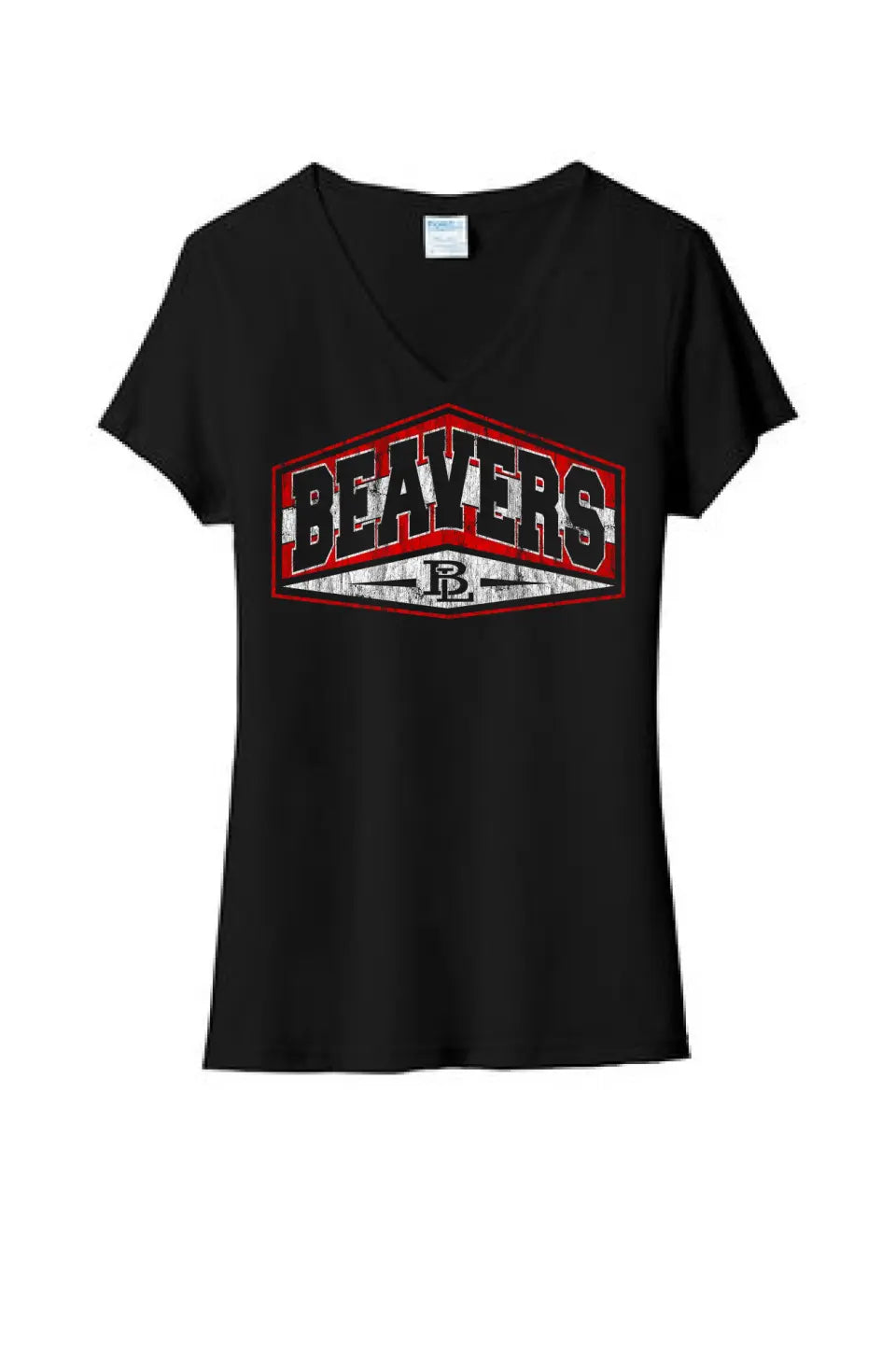 Beaver Local 2023-15 Distressed Ladies Tri-Blend V-Neck Tee