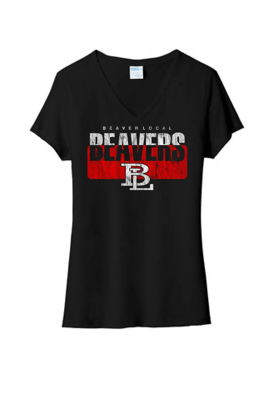 Beaver Local 2023-05 Distressed Ladies Tri-Blend V-Neck Tee
