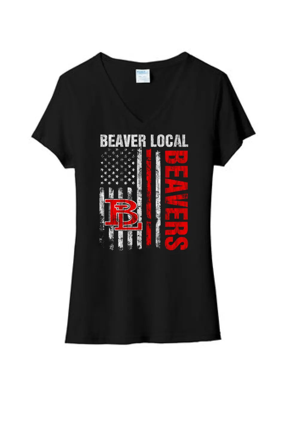 Beaver Local 2023-01 Ladies Tri-Blend V-Neck Tee