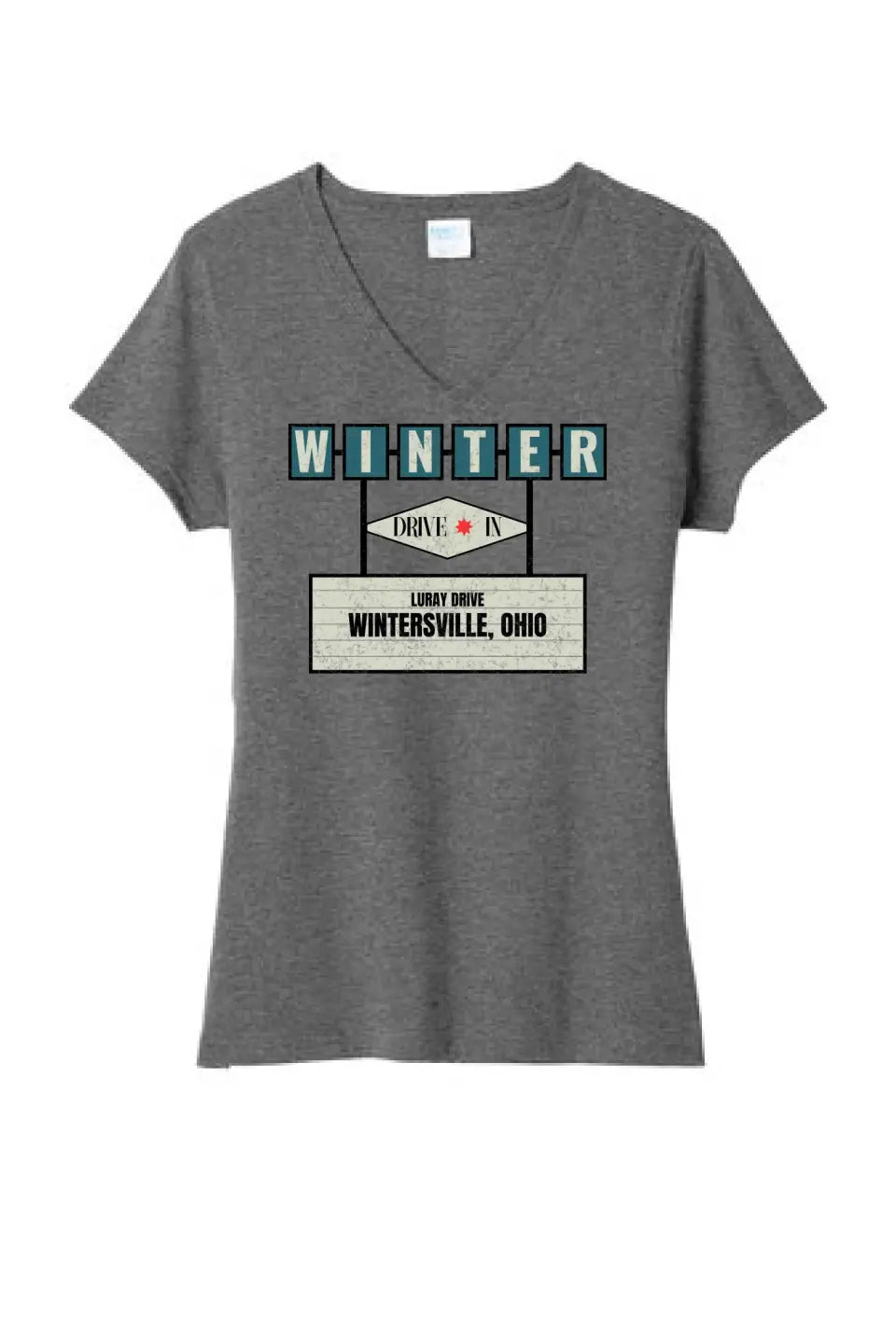 Winter Drive-In Ladies Tri-Blend V-Neck Tee