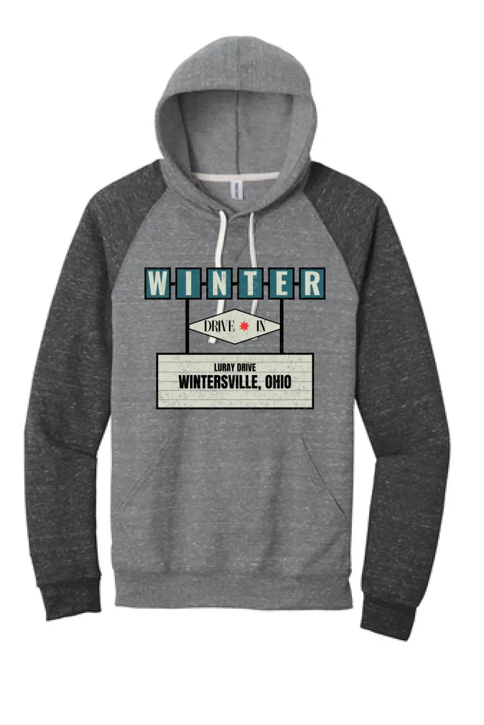 Winter Drive-In Snow Heather French Terry Raglan Hoodie