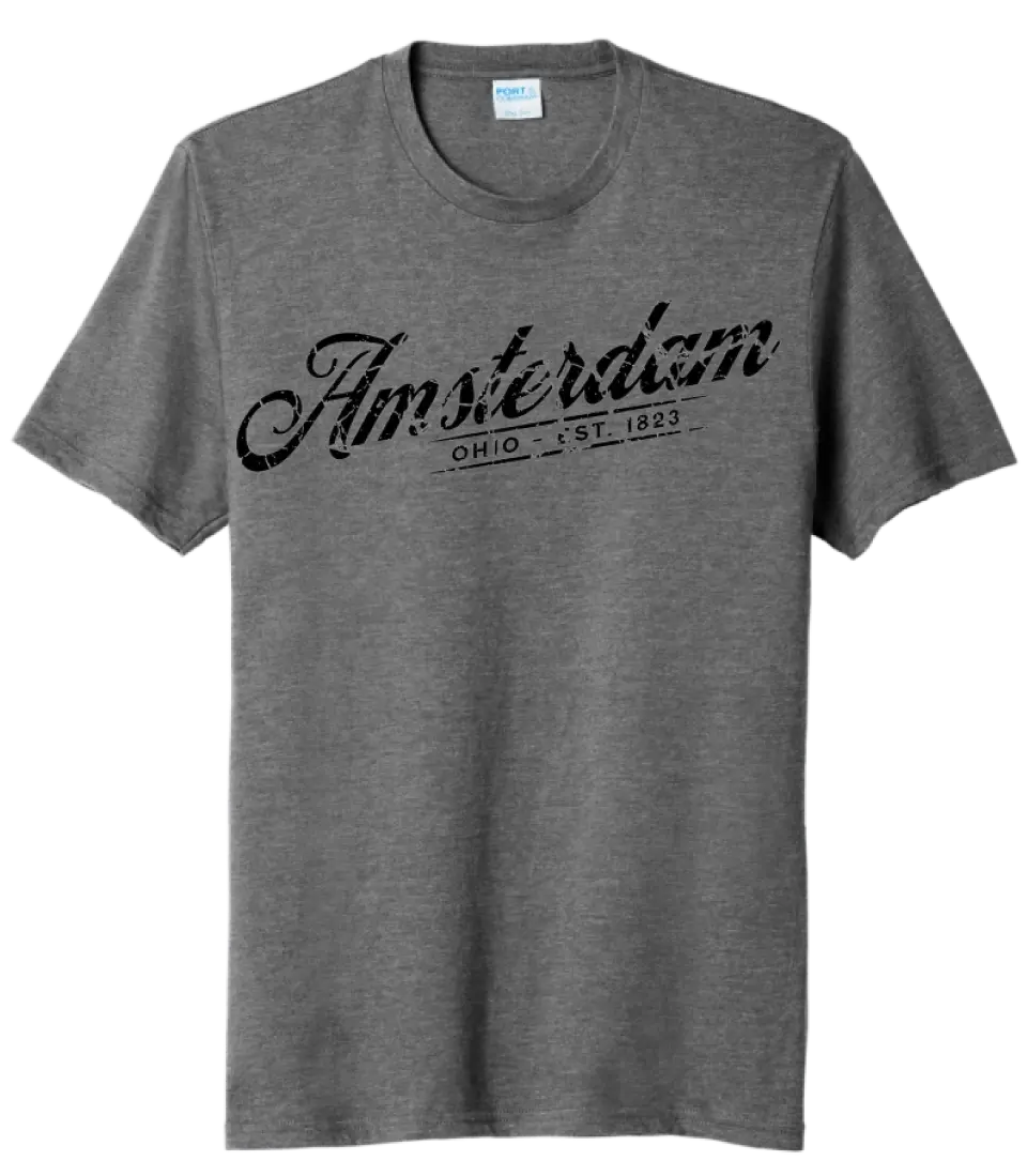 I'm From Amsterdam, Ohio Script Tri-Blend Tee