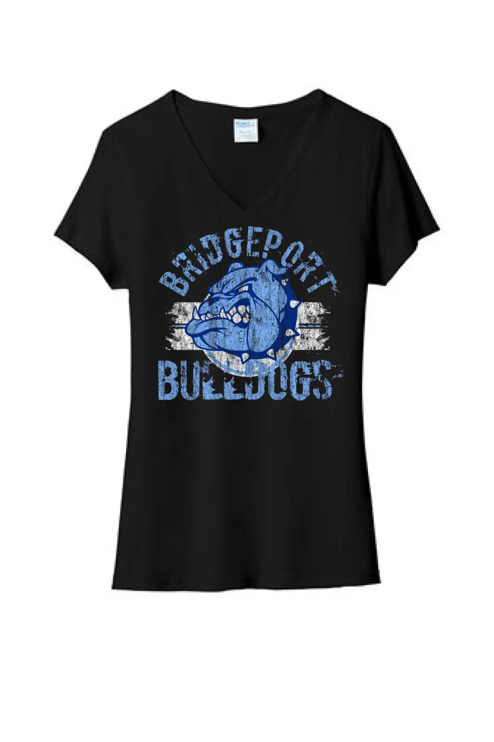 Bridgeport 2023- 03 Distressed Ladies Tri-Blend V-Neck Tee