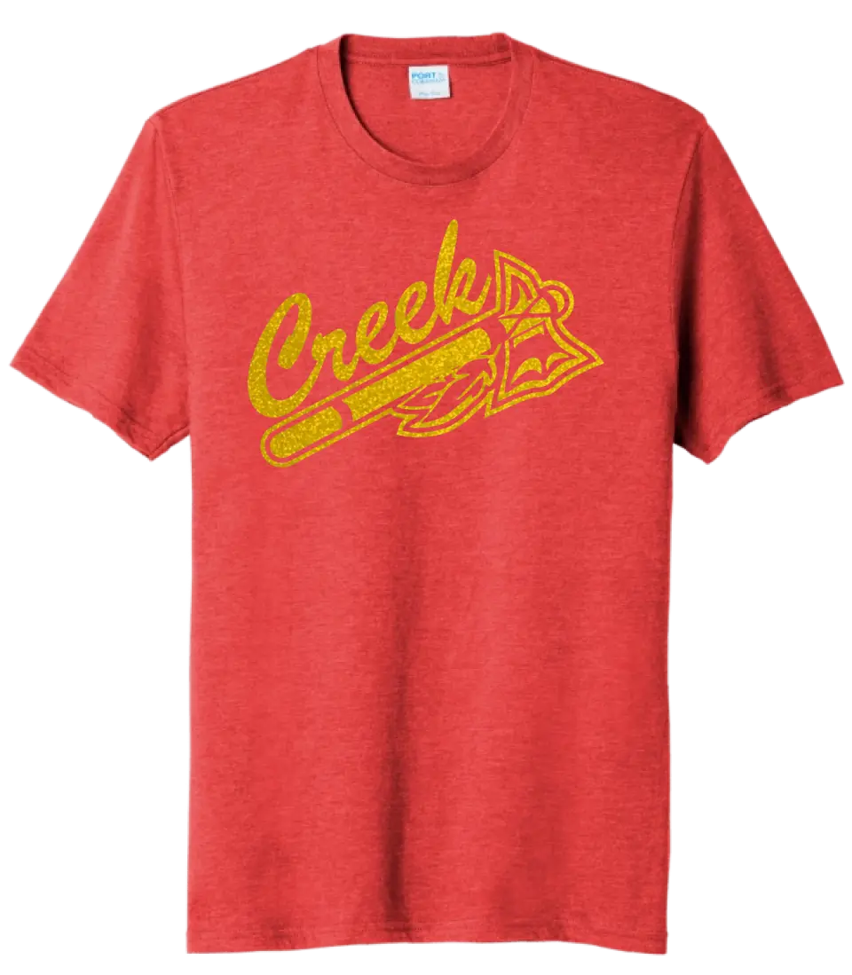 Indian Creek Glitter Gold Tomahawks Tri-Blend Tee