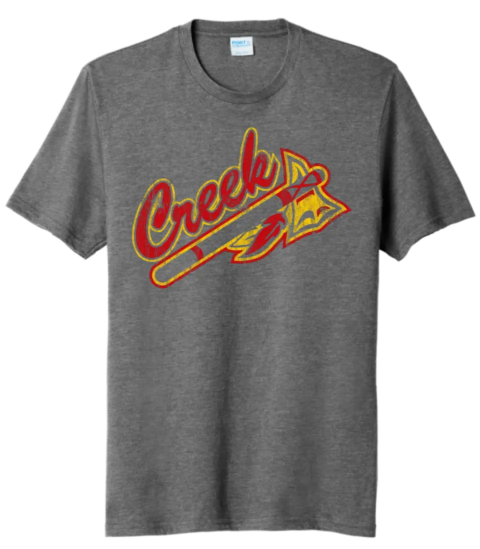 Indian Creek Tomahawk on Grey Tri-Blend Tee