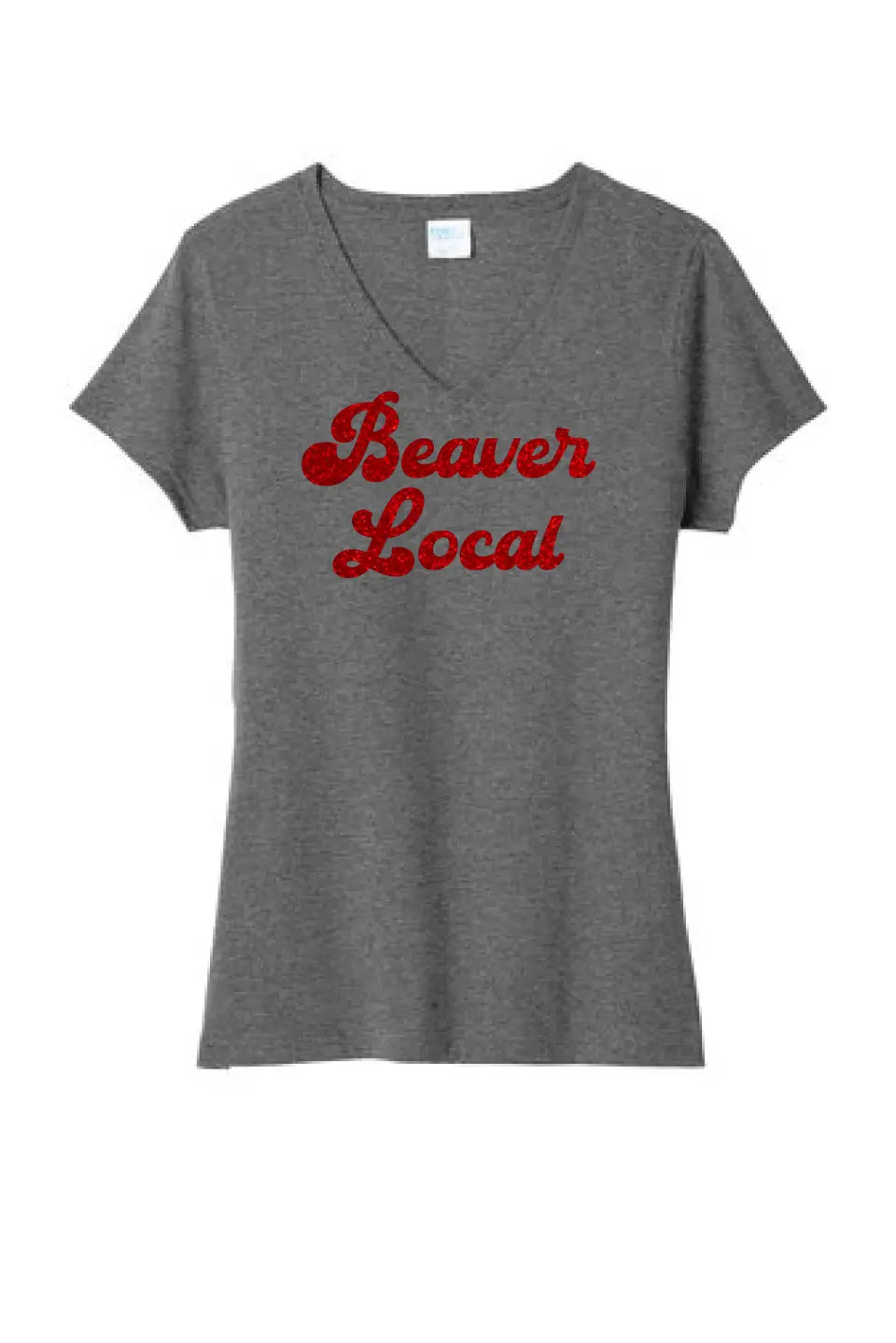 Beaver Local Glitter 01 Ladies Tri-Blend V-Neck Tee