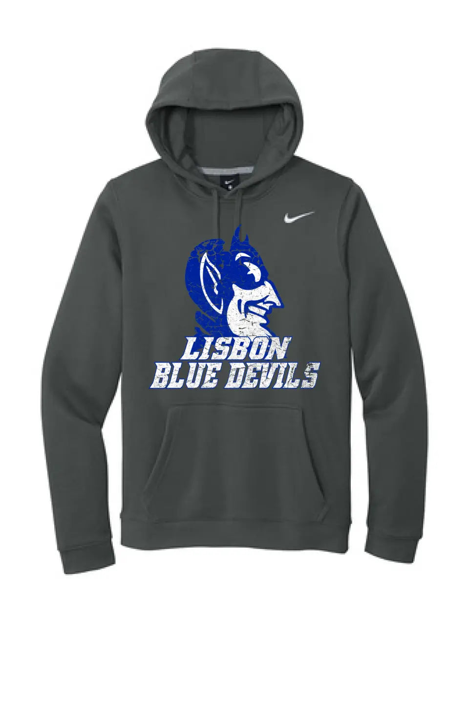 Lisbon Blue Devils Vast Distressed Nike Club Fleece Pullover Hoodie