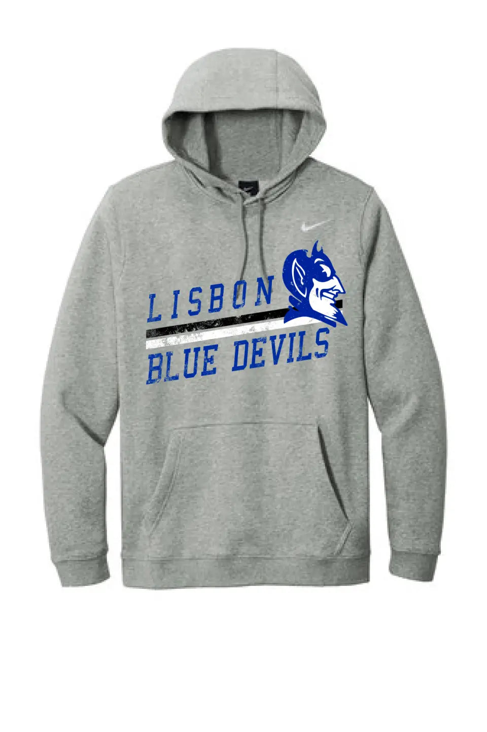 Lisbon Blue Devils Rising Distressed Nike Club Fleece Pullover Hoodie
