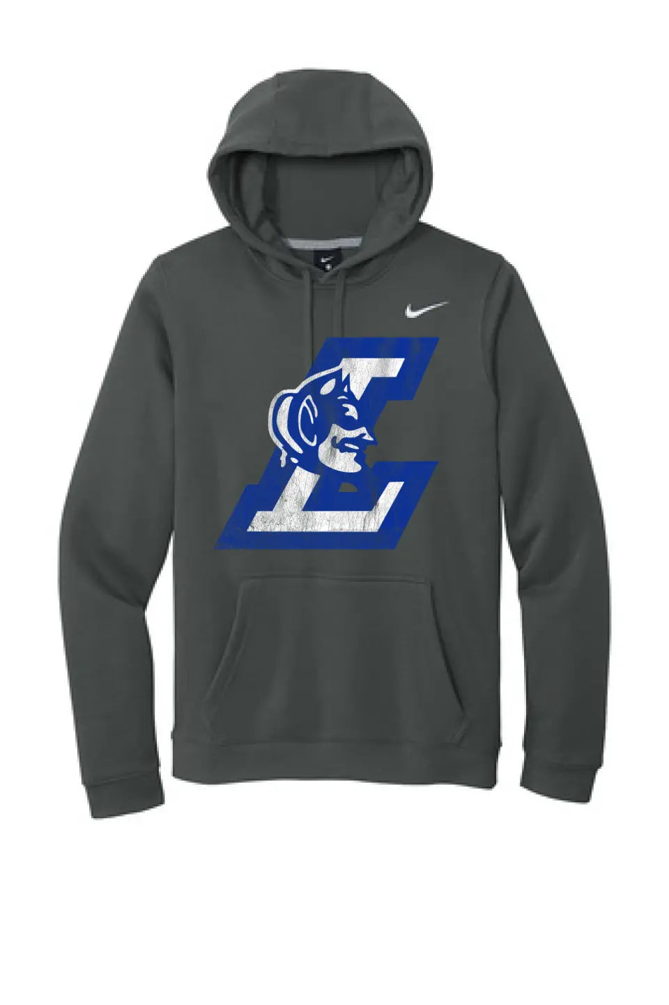 Lisbon Blue Devils Logo L Distressed Nike Club Fleece Pullover Hoodie